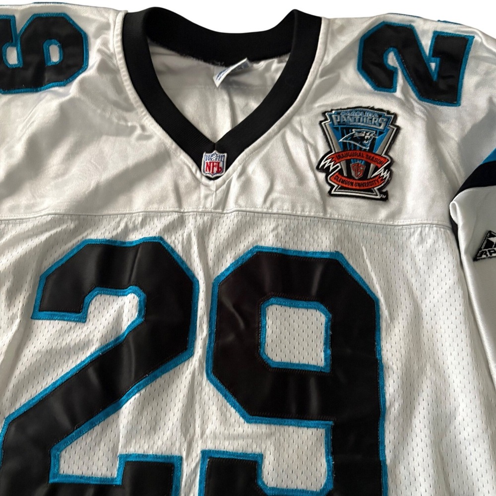 Vintage 1995 Carolina Panthers Jersey #29 Steve Lofton Apex One Clemson Patch XL